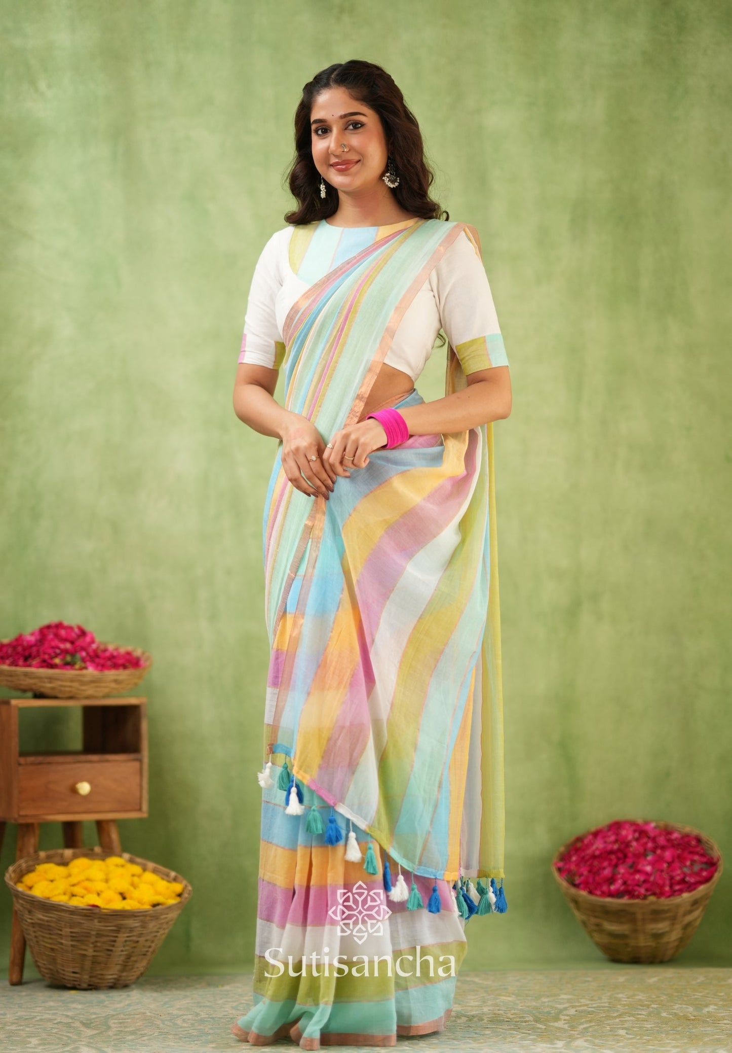 Dhiyona SS Threads of Joy – Multicolor Mul Cotton Magic