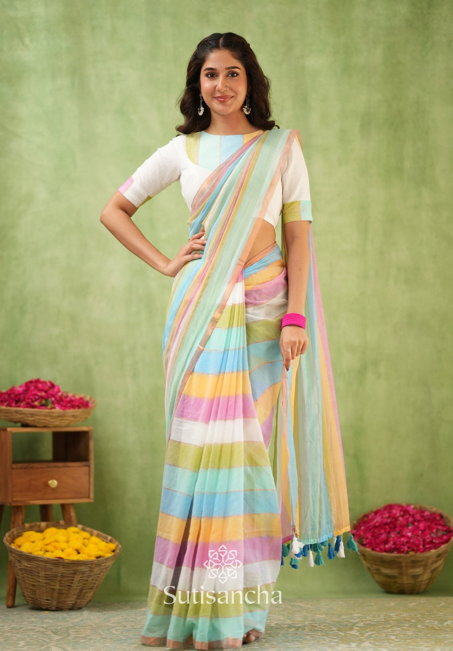 Dhiyona SS Threads of Joy – Multicolor Mul Cotton Magic