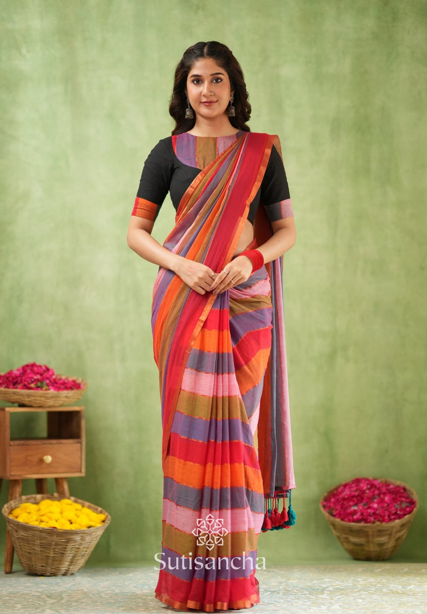 Dhiyona SS Threads of Joy – Multicolor Mul Cotton Magic