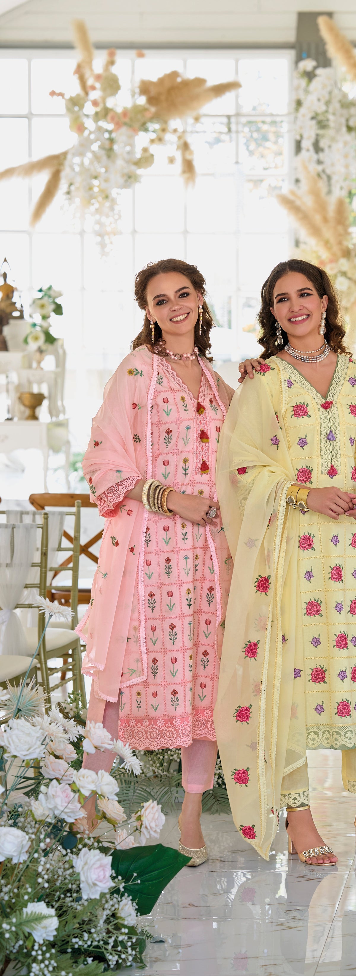 Sargam Lime Embroidery Cotton Suit Set