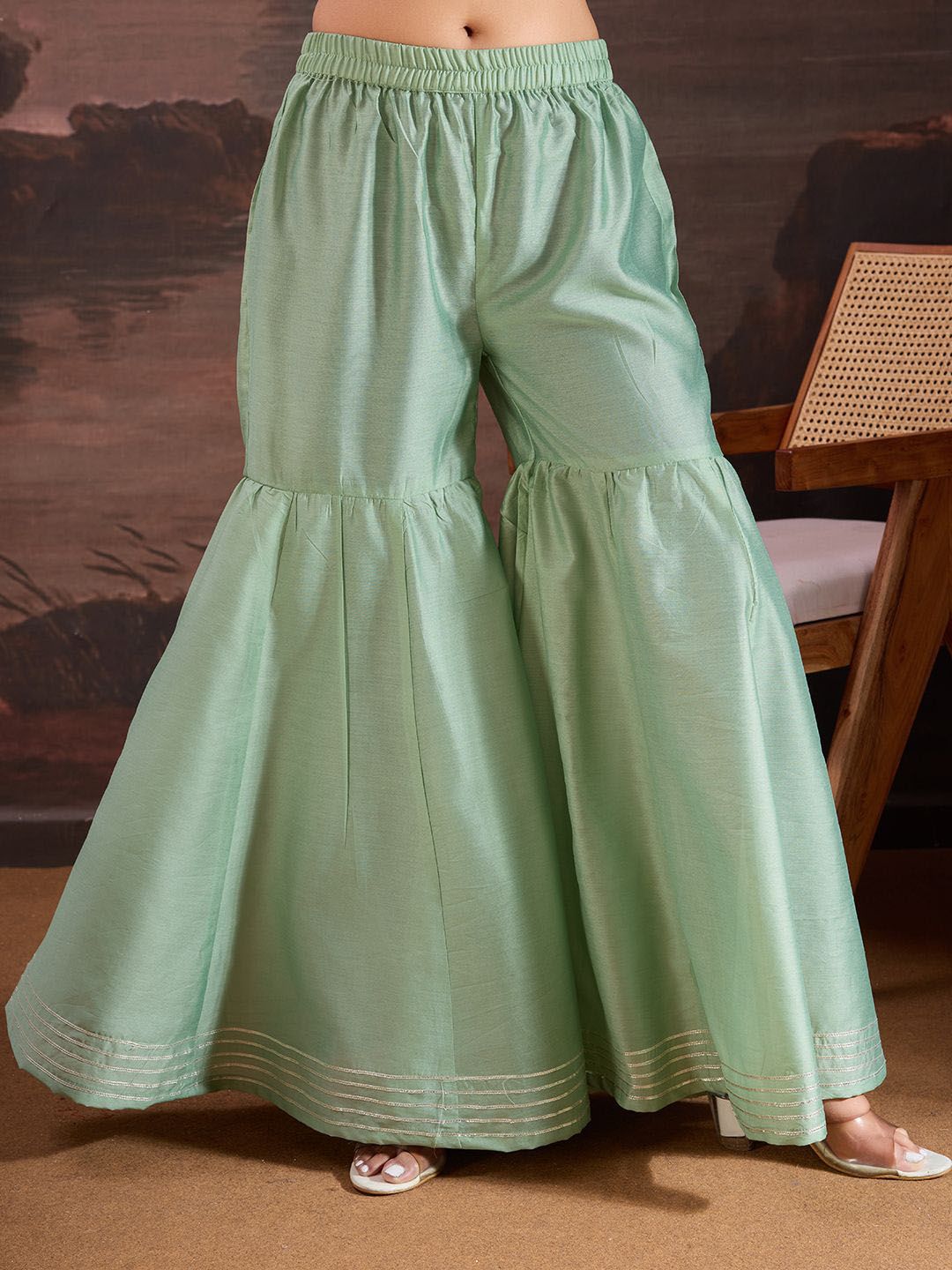 Dhiyona HOP Floral Printed Straight Kurta & Sharara with Dupatta
