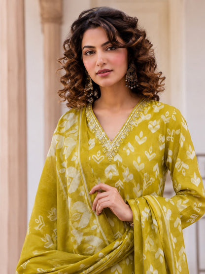 Myra Slime Printed Work Suit Set