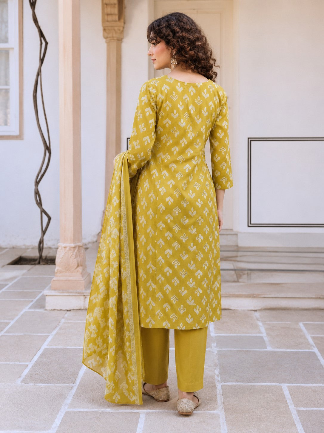 Myra Slime Printed Work Suit Set