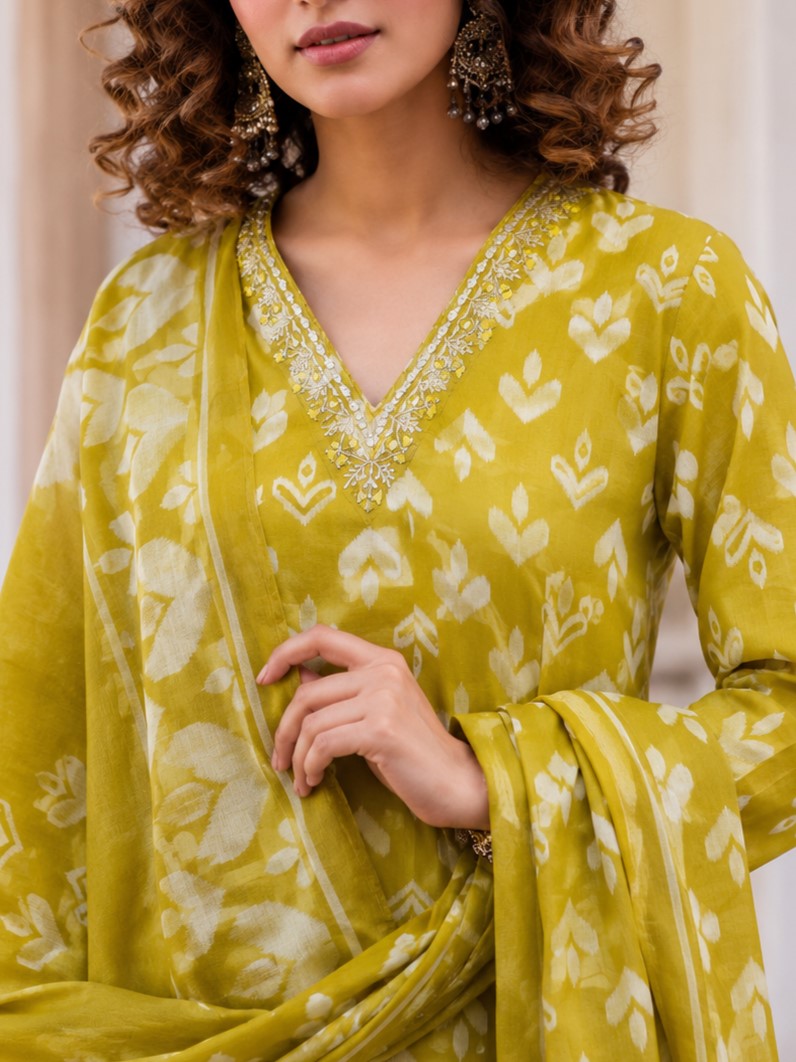 Myra Slime Printed Work Suit Set