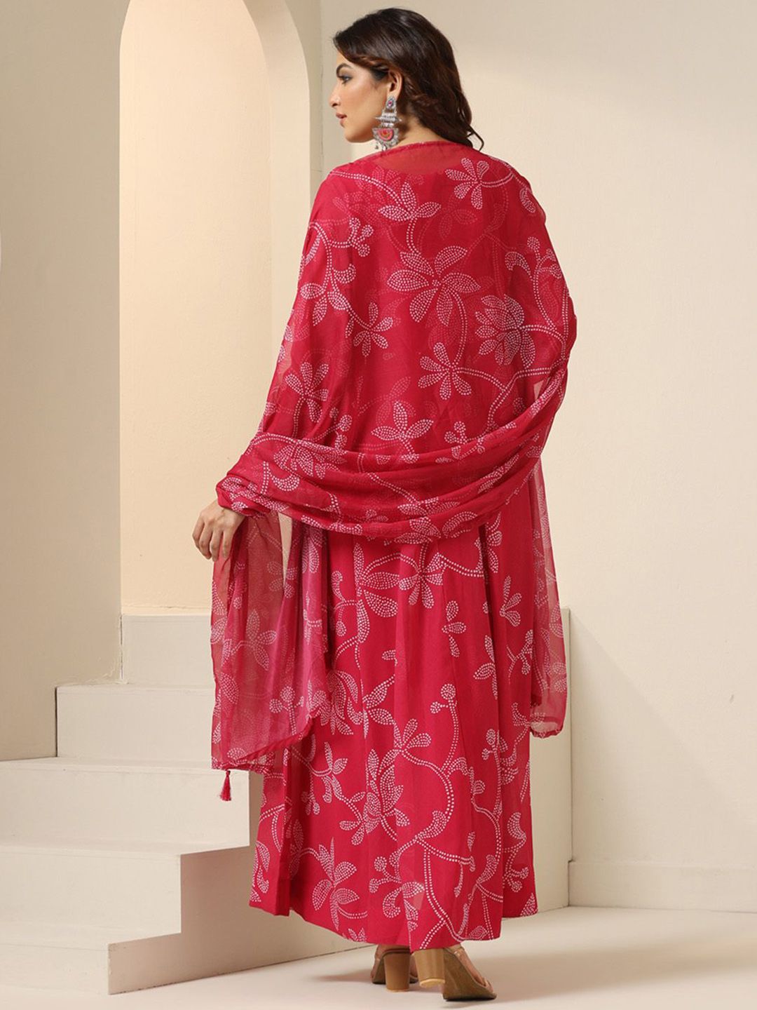 Dhiyona IS Women's Women Floral Printed Panelled Kurta with Trousers & With Dupatta