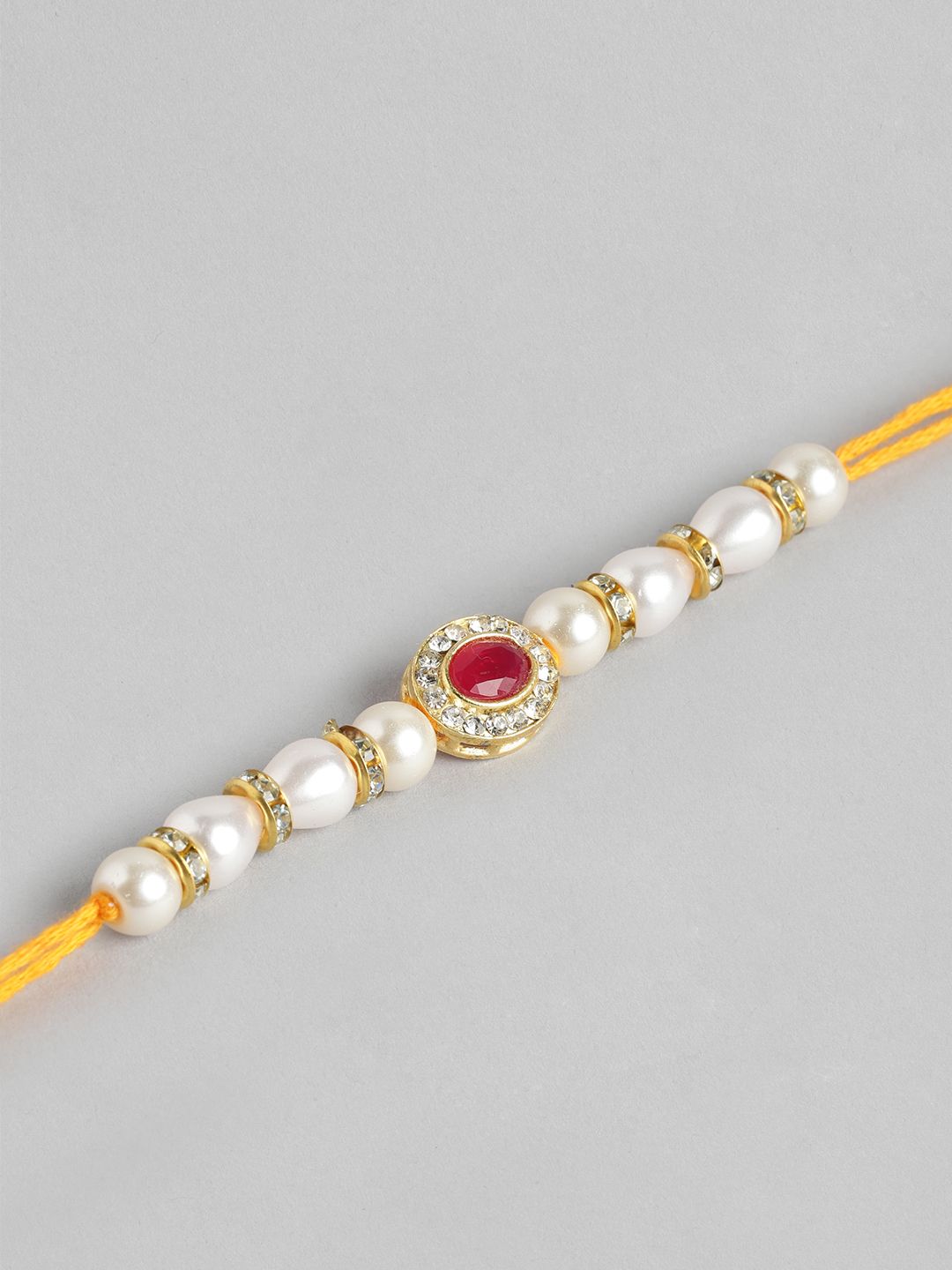Dhiyona Unisex Set of 2 Beaded Bhai Bhabhi Rakhis With Roli & Chawal