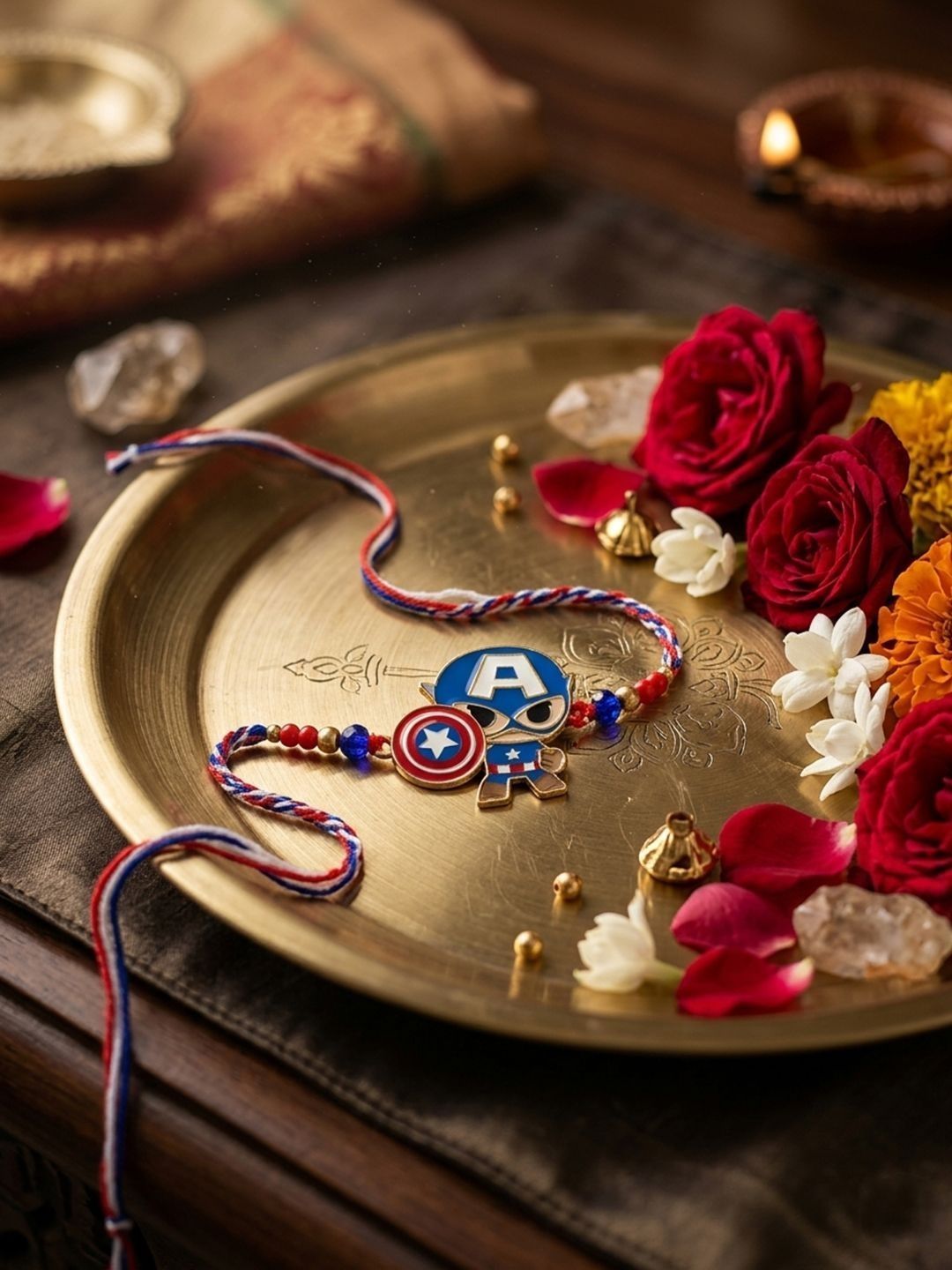 Dhiyona Kids Avengers Character Artificial Beads Thread Rakhi