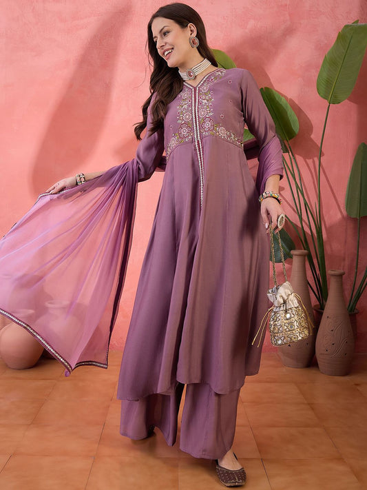 Dhiyona SN Yoke Design Anarkali Kurta Set With Dupatta
