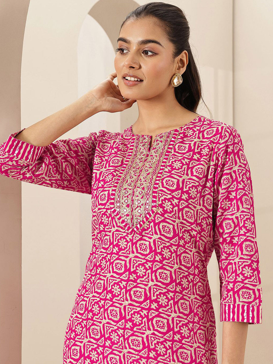 Women Ethnic Motifs Printed Regular Mirror Work Kurta & Trousers With Dupatta