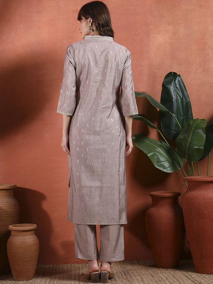 Women Ethnic Motifs Printed Regular Thread Work Kurta with Trousers