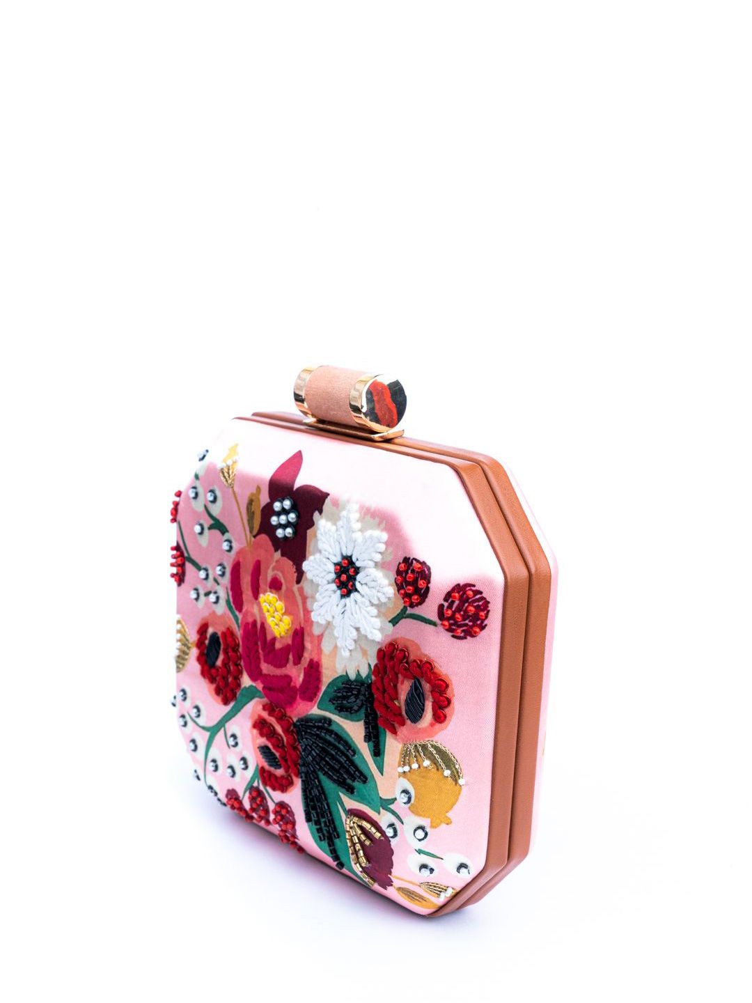 Dhiyona NR Embroidered Embellished Box Clutch