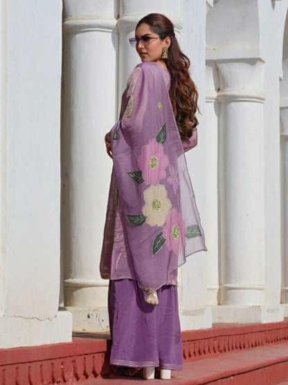 Dhiyona HOP Fendi Kurta with Sharara Pants & Organza Dupatta