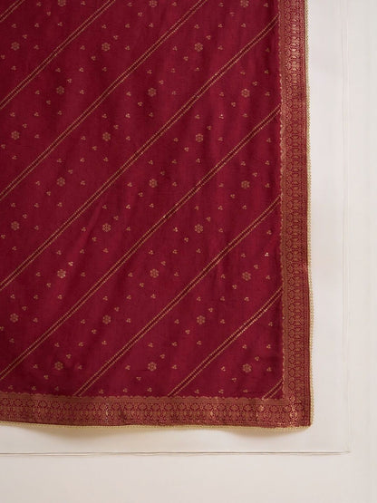 Dhiyona CH Embroidered Kurta Set With Jacquard Dupatta