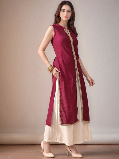 Women Solid Kurta with Palazzos