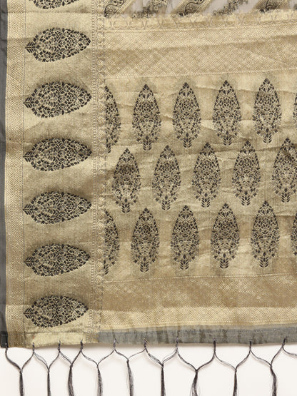 Dhiyona GR Women's Natasha Neutral Grey Organza Saree