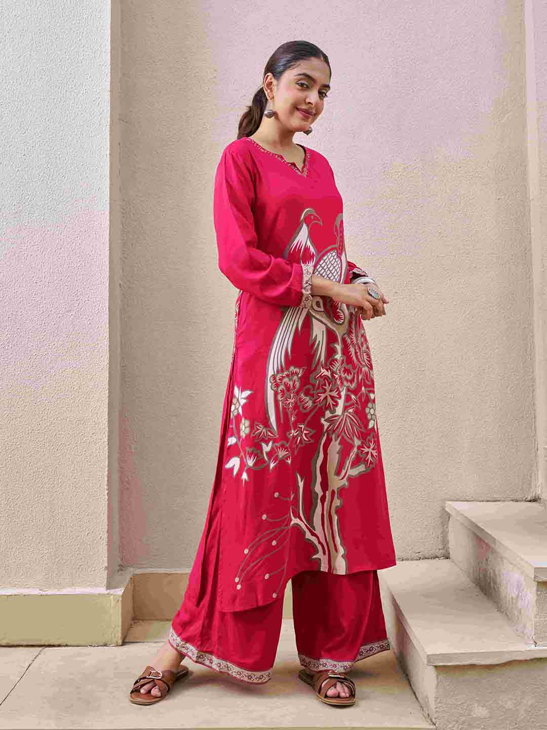 Women Ethnic Motifs Printed Kurta with palazzo