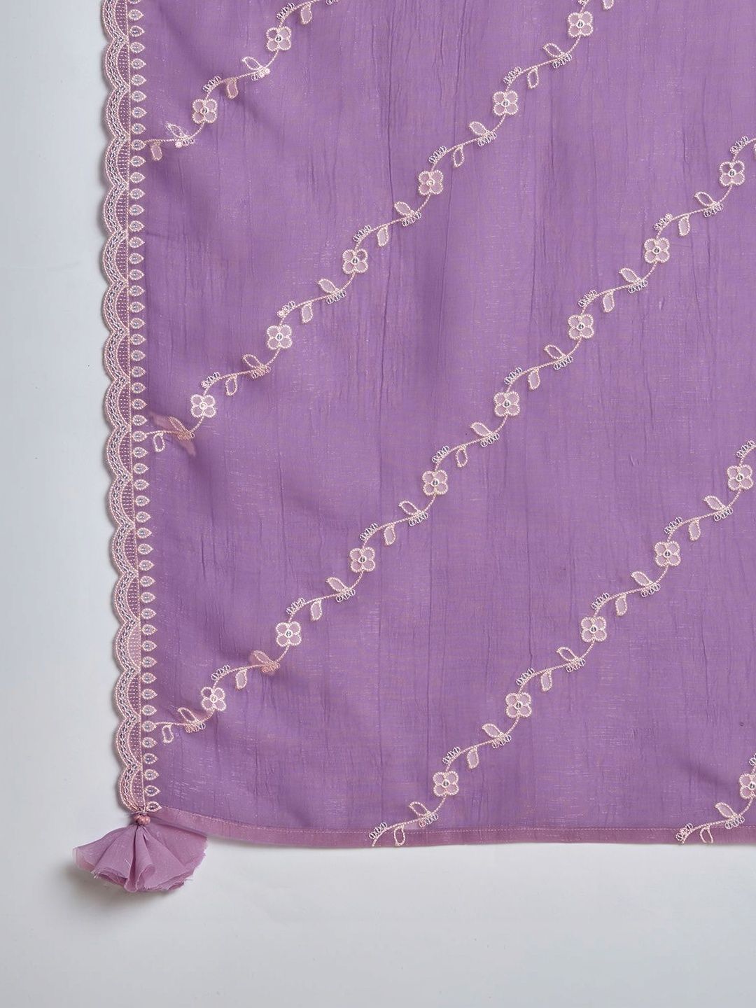 Dhiyona AN Women Ethnic Motifs Embroidered Regular Thread Work Chanderi Silk Kurta with Sharara & With Dupatta
