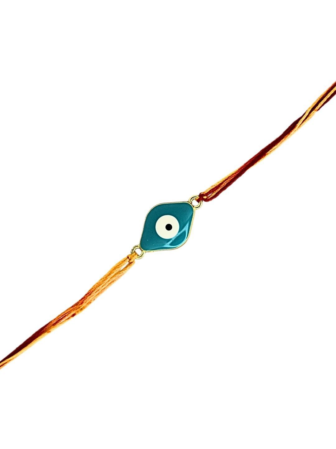Dhiyona Set Of 6 Evil Eye Thread Rakhis With Card Roli & Chawal