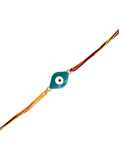 Dhiyona Set Of 6 Evil Eye Thread Rakhis With Card Roli & Chawal