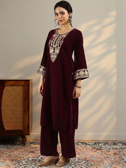 Dhiyona LL Women Ethnic Motifs Embroidered Kurta with Palazzos & Dupatta