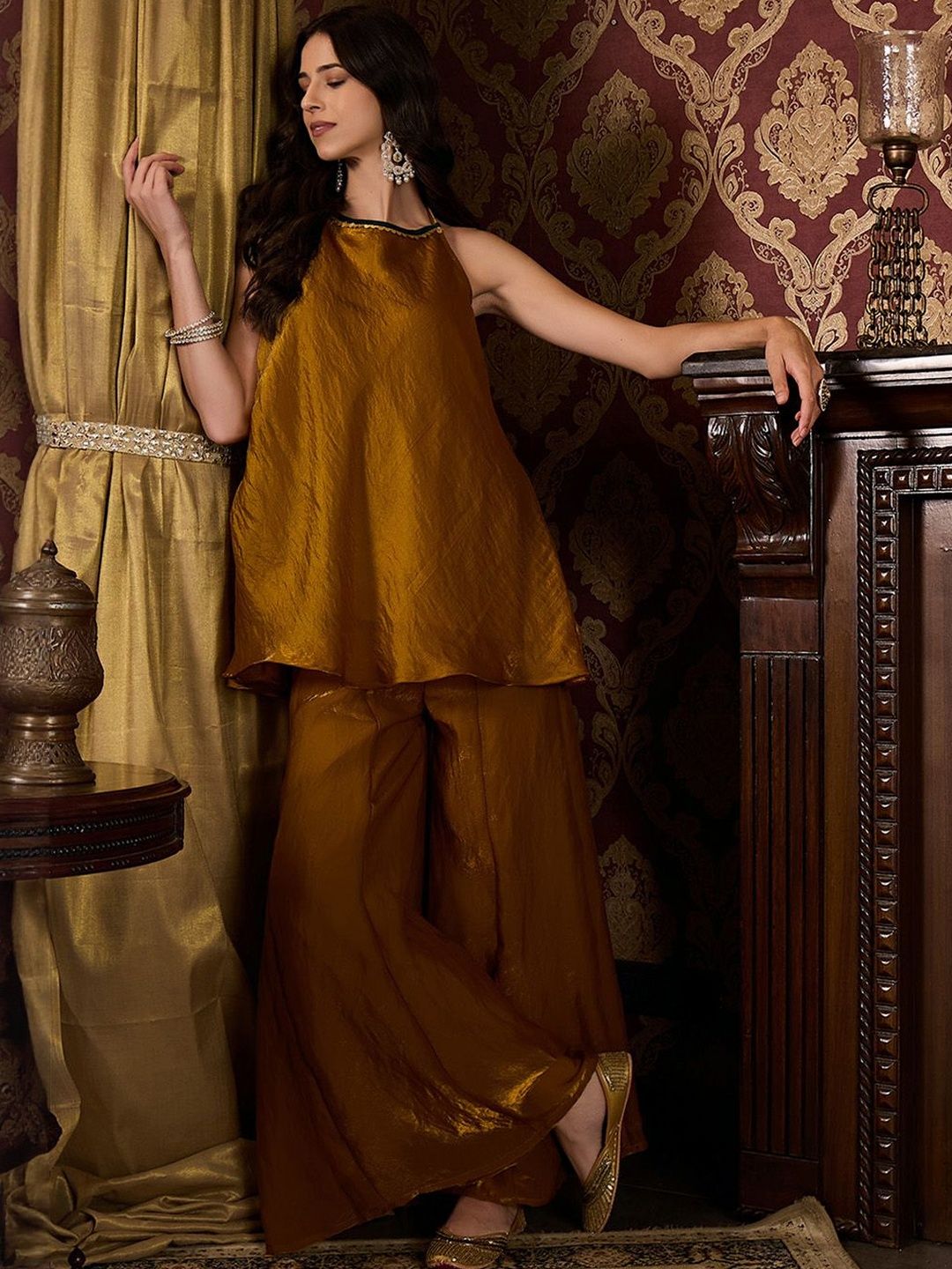 Dhiyona CH Women Regular Flared A-Line Kurta with Palazzos