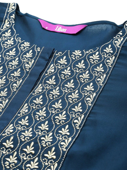 Women Ethnic Motifs Embroidered Regular Kurta with Trousers & With Dupatta