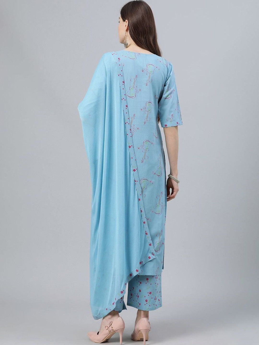 Women Floral Printed Regular Kurta with Palazzos & With Dupatta