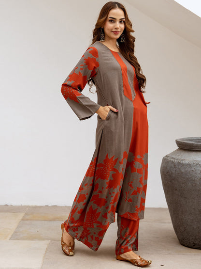 Women Floral Printed Kurta with Palazzo