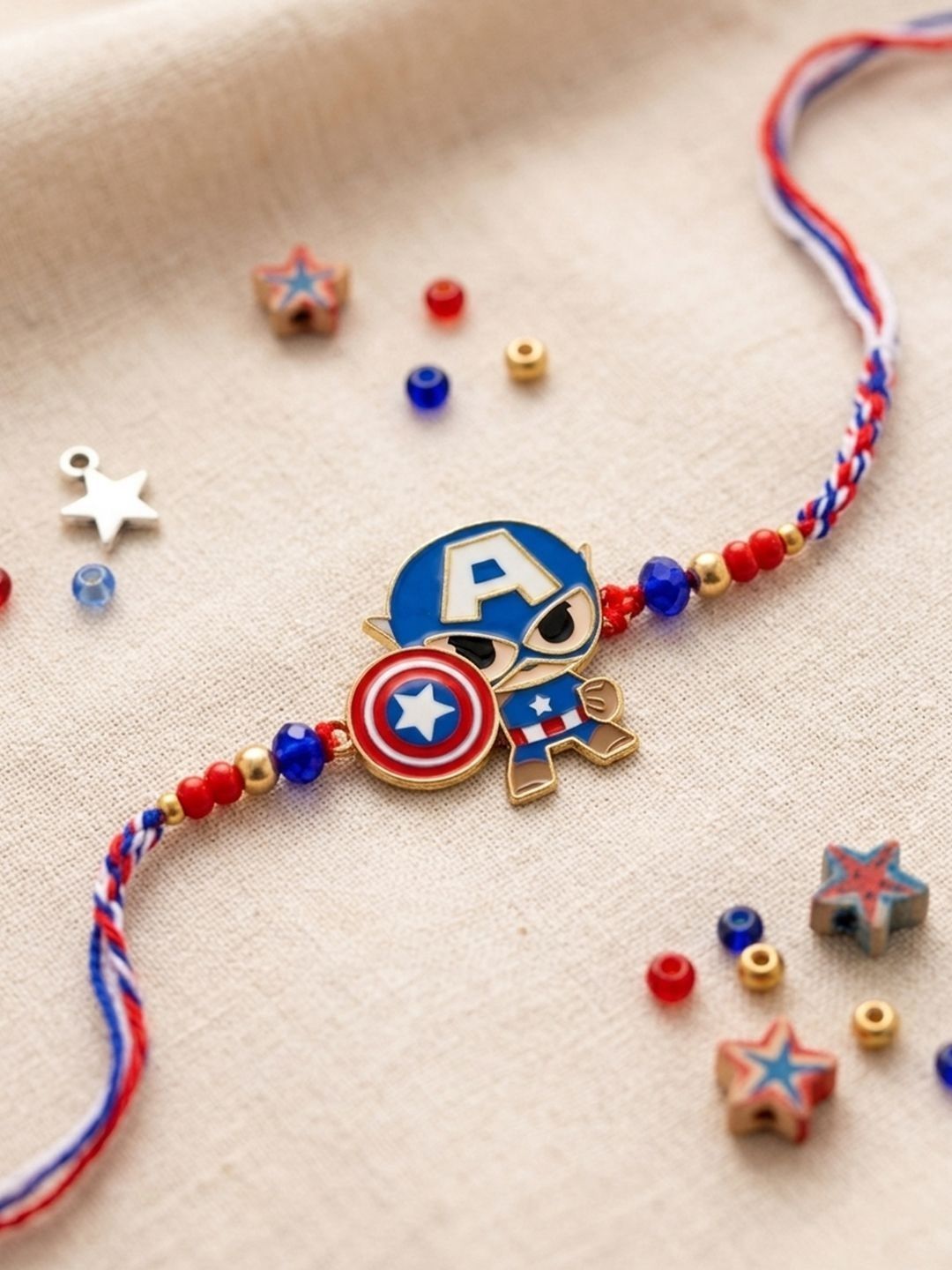 Dhiyona Kids Avengers Character Artificial Beads Thread Rakhi