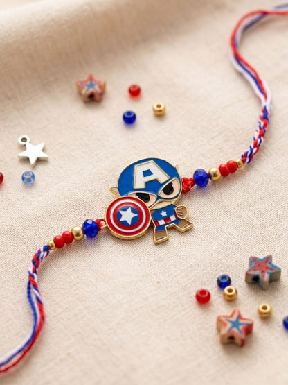 Dhiyona Kids Avengers Character Artificial Beads Thread Rakhi