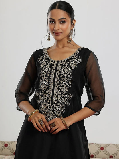 Women Ethnic Motifs Embroidered Regular Thread Work Kurta with Trousers & With Dupatta