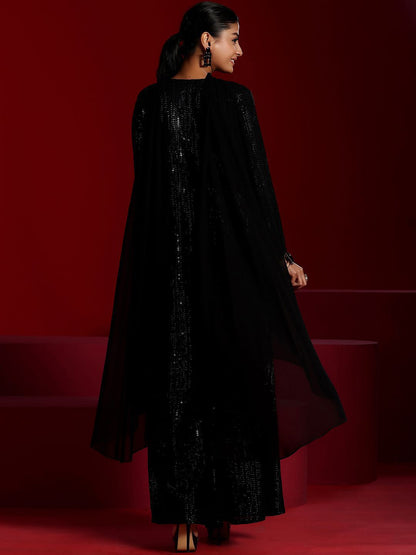 Dhiyona LL Embroidered Sequinned Kurta with Palazzos & Dupatta