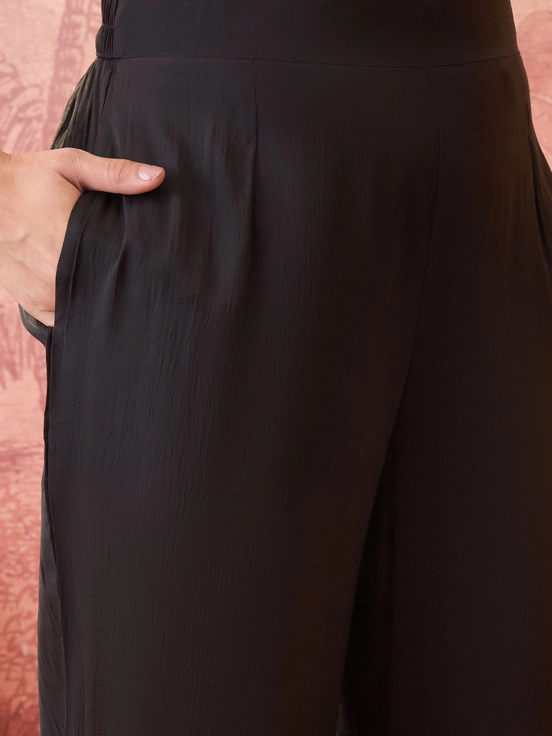 Women Floral Embroidered Regular Mirror Work Kurta with Trousers & With Dupatta
