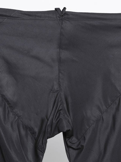Men's Black Cotton Linen Straight Kurta Pyjama Set