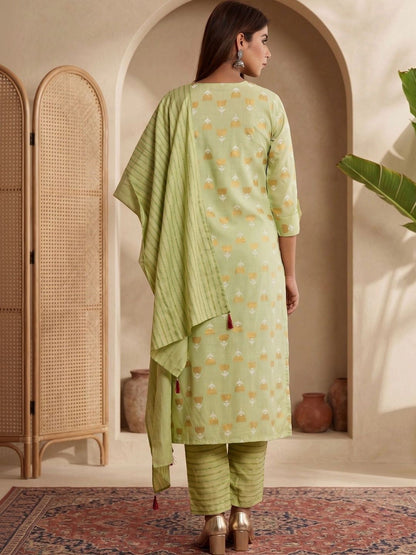 Women Ethnic Motifs Printed Regular Kurta with Trousers & With Dupatta