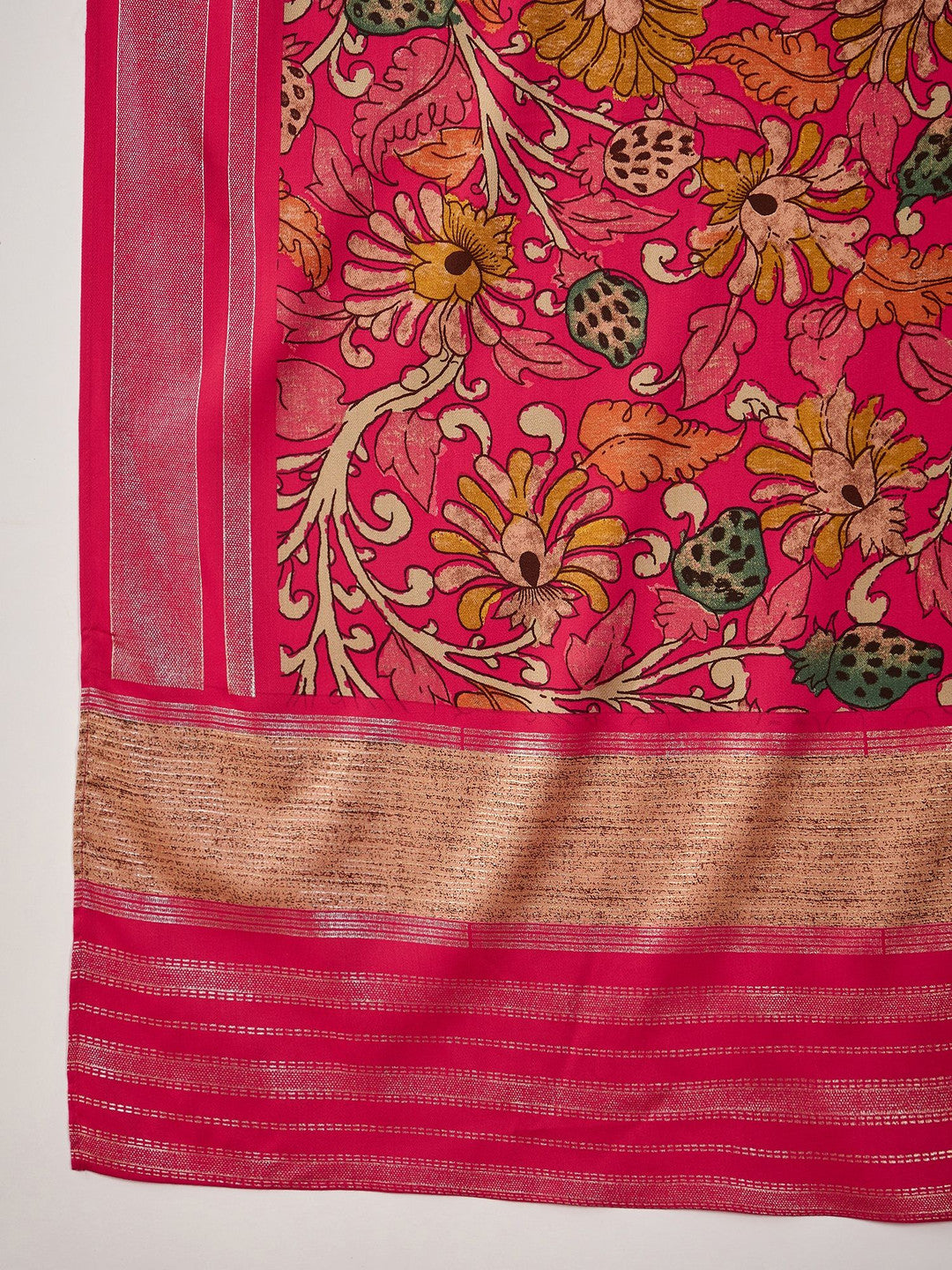 Floral Printed Straight Kurta With Trouser & Dupatta