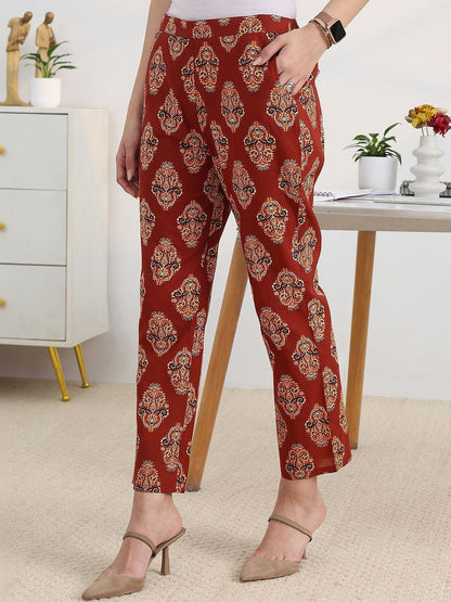 Women Ethnic Motifs Printed Regular Kurta with Trousers & With Dupatta