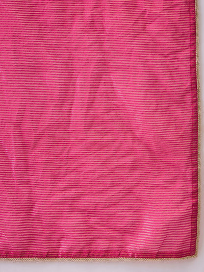 Woven Design V-Neck Kurta & Trousers Kurta Set