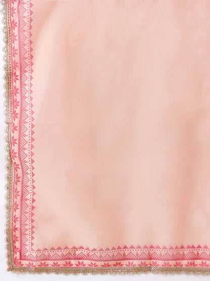 Dhiyona AN Floral Foil Printed Gotta Patti Detail Kurta with Sharara & Dupatta