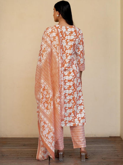 Dhiyona KL Women Off White Pure Cotton Kurta Sets