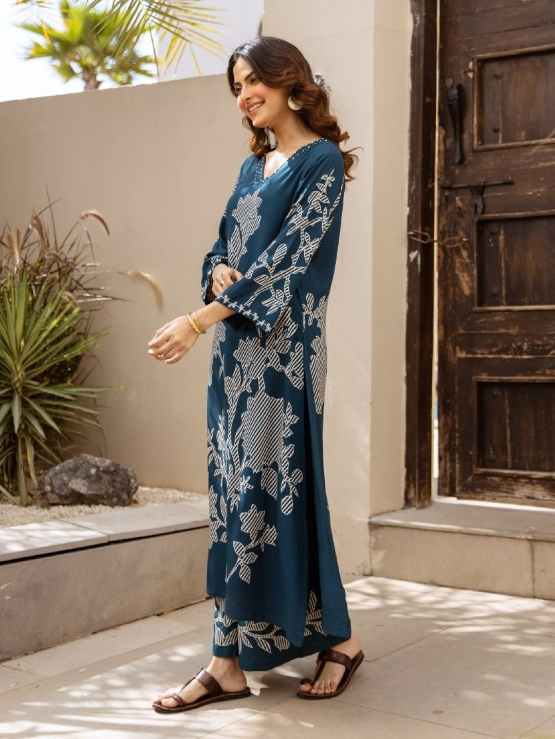 Karen admiral printed cotton kurta pant set