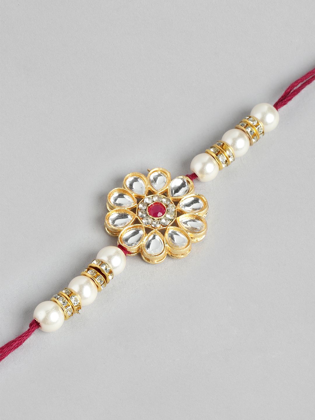 Dhiyona Unisex Set of 2 Beaded Bhai Bhabhi Rakhis With Roli & Chawal