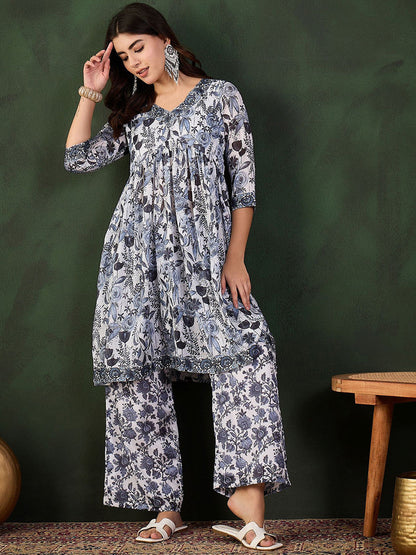 Printed Kurta With Palazzo