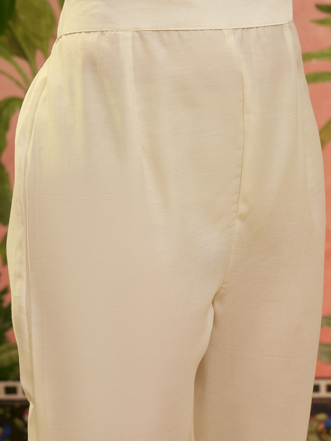 Embroidered V-Neck Kurta & Trousers with Dupatta Set