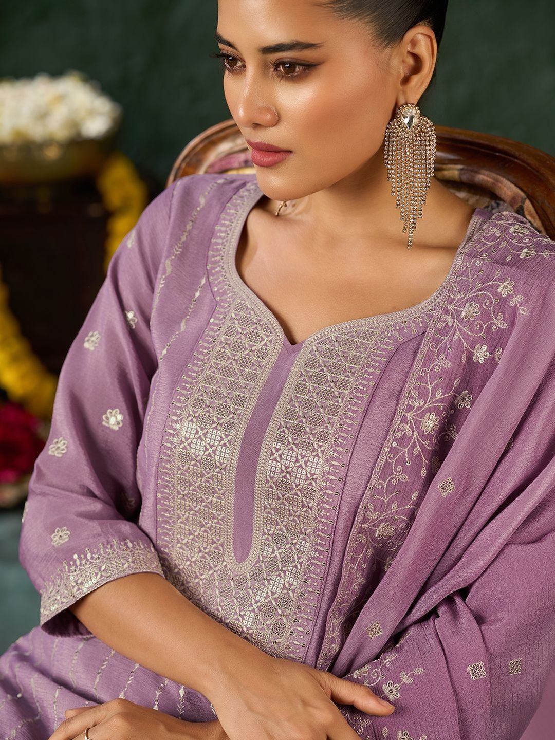 Dhiyona AN Women Ethnic Motifs Printed Regular Kurta with Sharara & With Dupatta