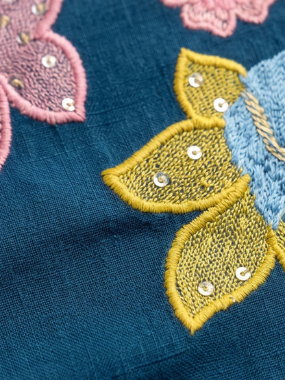 Opela Azul Embroidery Cotton Co-Ord Set