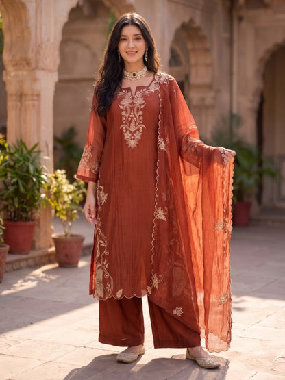 Opela Fire Handwork Embrodiery Suit Set