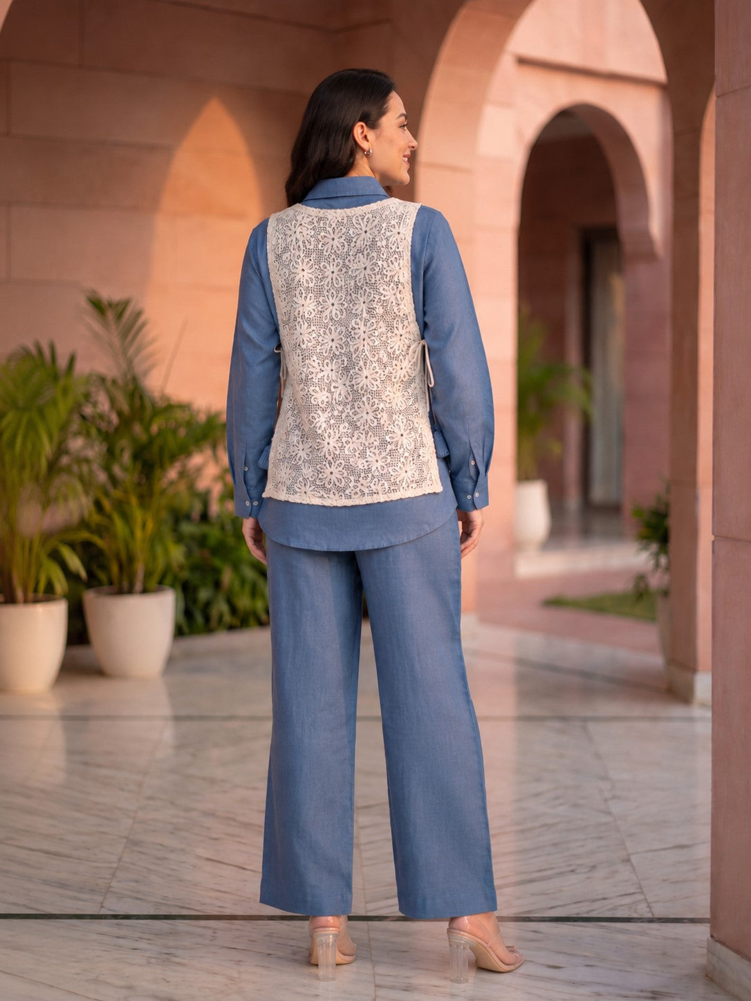 Opela Indi Embroidery Bib Style Co-Ord Set