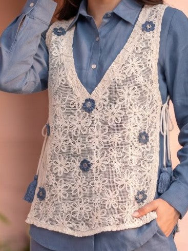 Opela Indi Embroidery Bib Style Co-Ord Set