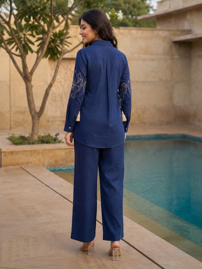 Opela Lapis Embroidery Bib Style Cotton Co-Ord Set